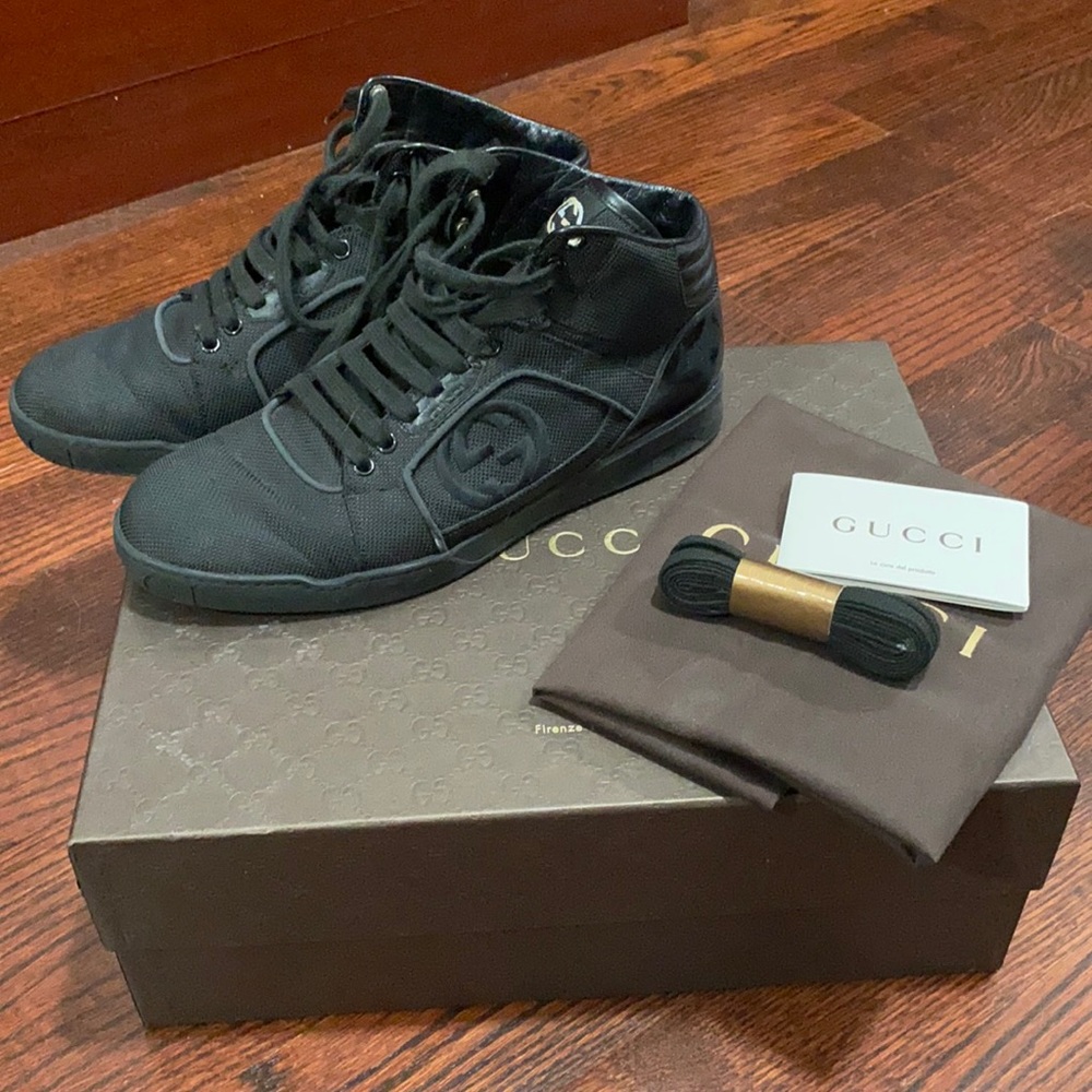 Black Gucci Hightop Sneakers